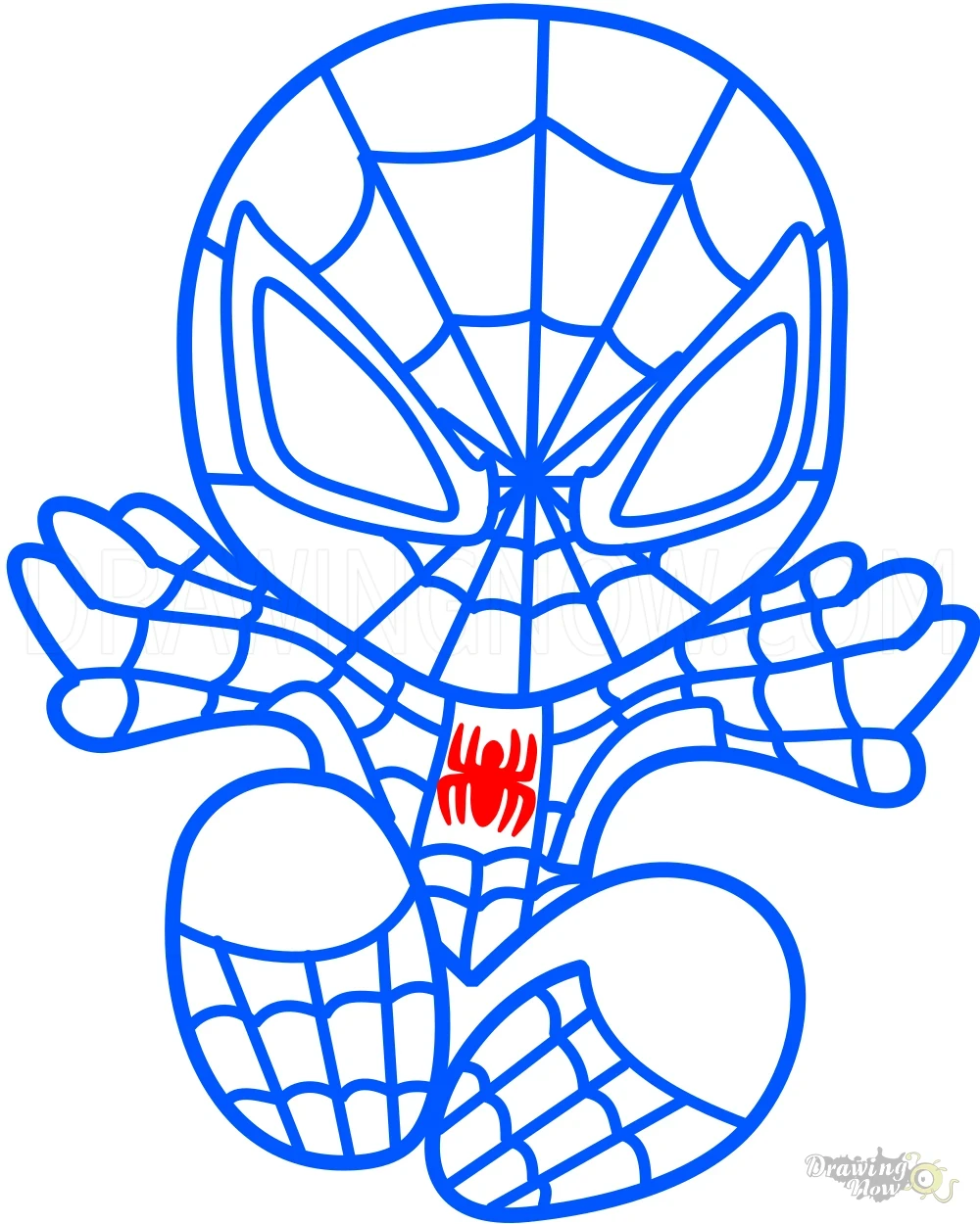 How to Draw Chibi Spiderman Step 10