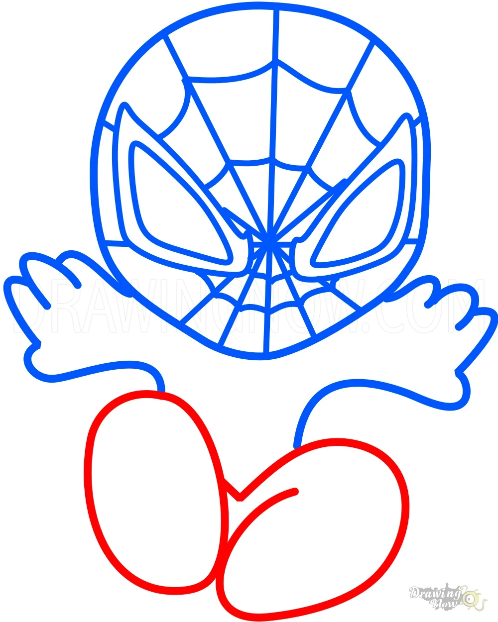 How to Draw Chibi Spiderman Step 6