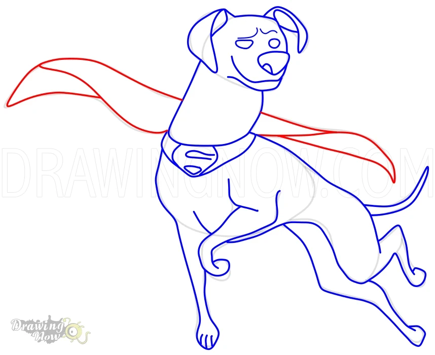 How to Draw Krypto from DC League of Super Pets Step 14