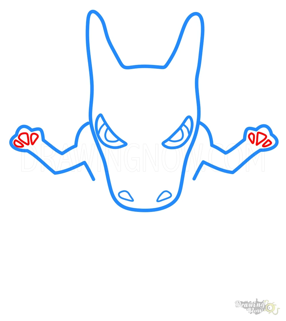 How to Draw Mega Charizard Y from Pokemon Step 4