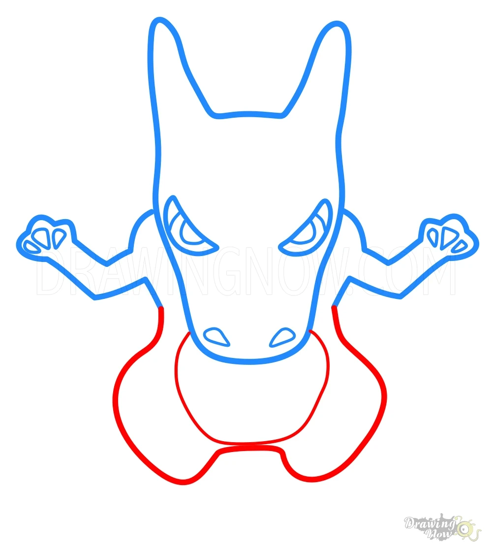 How to Draw Mega Charizard Y from Pokemon Step 5