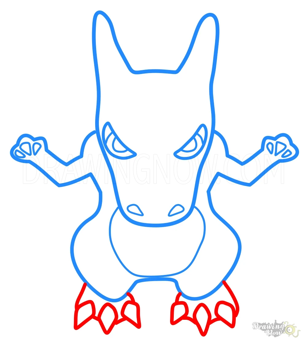 How to Draw Mega Charizard Y from Pokemon Step 6
