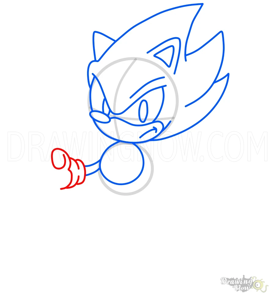 How to Draw Super Sonic Hand