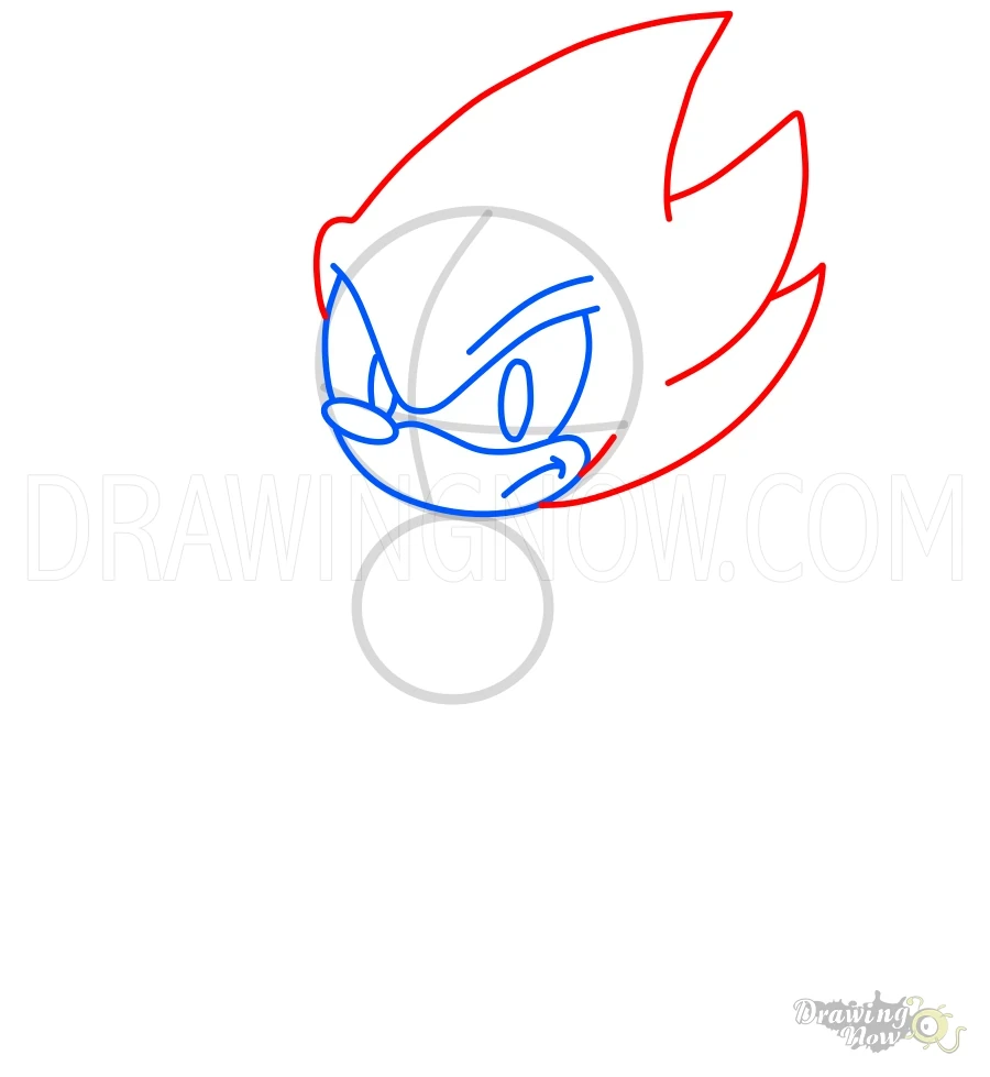 How to Draw Super Sonic Head