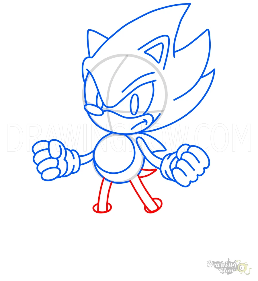 How to Draw Super Sonic Legs and Tail