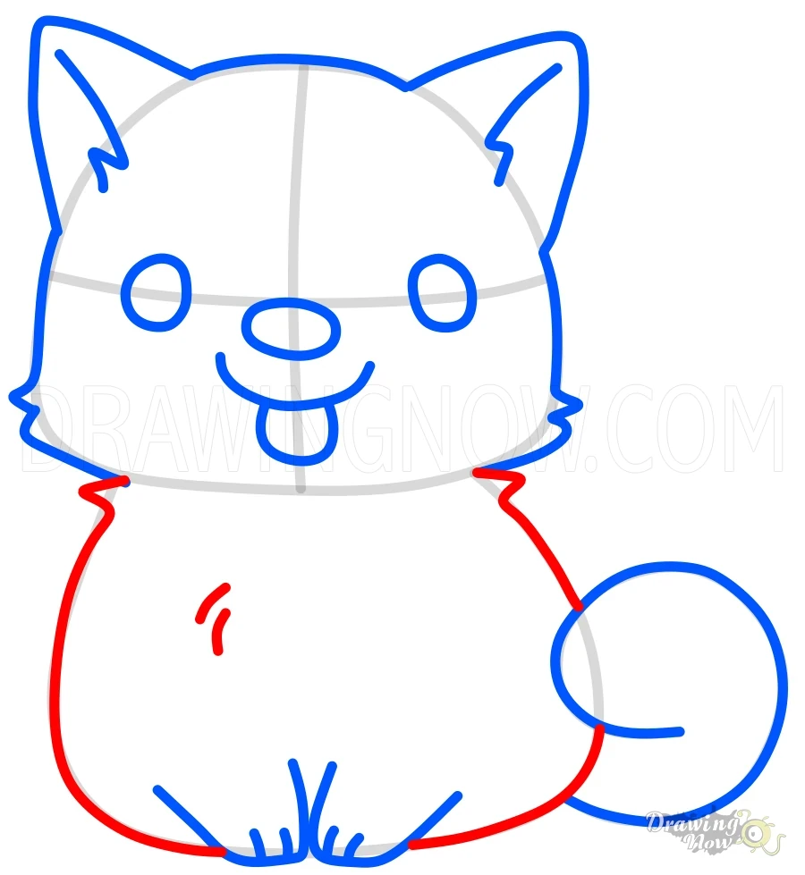 How to Draw a Cute Dog Body Outlines