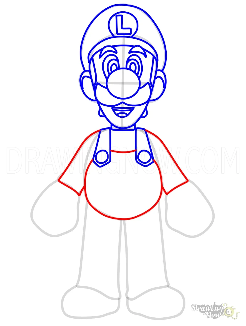 How to Draw Luigi Body and Arms